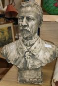 A cast plaster bust of a gentleman height 57cm