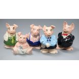 A set of five NatWest pigs tallest 19cm