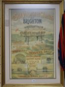 A colour print of a poster for 'Sea Voyage on Wheels at Brighton', 75 x 50cm