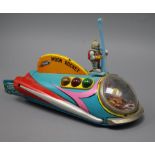 A Modern Toys tinplate Moon Rocket length 24cm