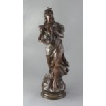After D. Campagne. A bronze figure L'Hymne Du Soir, height 23.5in.