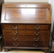 An Edwardian inlaid mahogany bureau W.102cm