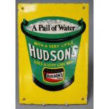 A Hudson's Soap enamelled sign 26 x 18cm