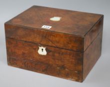 A walnut jewellery box length 30cm