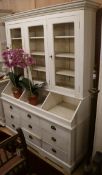 A painted pine kitchen cabinet W.153cm