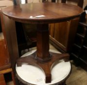 A mid 19th century French flame mahogany occasional table W.84cm