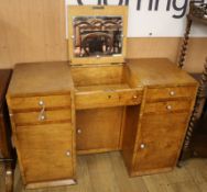 An Art Deco maple dressing table W.115cm