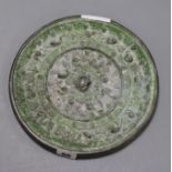 A Chinese bronze mirror diameter 24cm