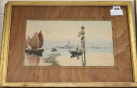 Italian School circa 1900, pair of watercolours, views of Venice, indistinctly signed 20 x 35cm