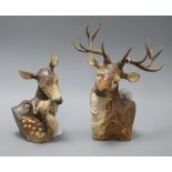 Two Lladro models of deers heads, 'King of the Forest' and 'Forest Born' tallest 26.5cm