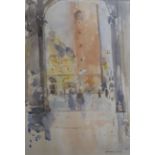 Pamela Kay, 2 watercolours, St Marks Square from the west end and Camel Rider, Jasilmere, signed