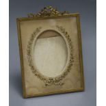 A 19th century French jewelled ormolu frame height 22.5cm