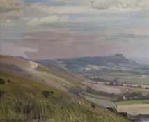John Deller, oil on board, view along the South Downs, signed and dated '60 50 x 60cm
