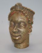 A Benin tribal metal head height 20cm