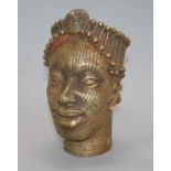 A Benin tribal metal head height 20cm