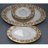 Six Derby plates and dishes and a platter, c.1820