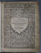 Bible in English, quarto, rebound, 18th century calf, boards almost detached, bound with Psalmes and