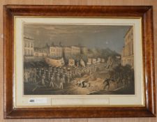 Thomas Henwood, lithograph, The Procession of The Lewes Bonfire Boys 1853, 31 x 50cm