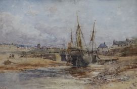 James Syer, watercolour, estuary at low tide, signed and dated '84 25 x 36cm unframed