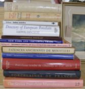 A quantity of reference books relating to porcelain including Sevres, Faience, Meissen, Maiolica,