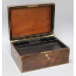 A Victorian rosewood toilet box length 34.5cm