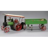 A Mamod live steam traction engine and wagon