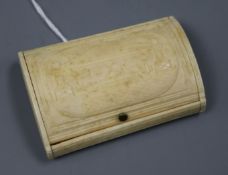A carved ivory snuff box