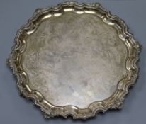 A 1950's silver salver, Poston Products Ltd, Sheffield, 1955, 26.5cm, 21.5 oz.