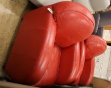 A pair of leather Deco style club armchairs