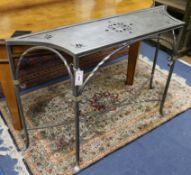A metal console table W.117cm