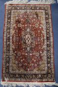 A Persian part silk rug 126 x 76cm