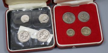 Two cased sets of Maundy money; 1903 and 1983
