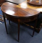 A George III demi lune card table W.92cm