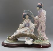 A Lladro porcelain group 'Springtime in Japan'