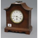 An Edwardian mahogany mantel timepiece height 25cm