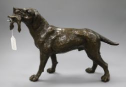 A bronze dog