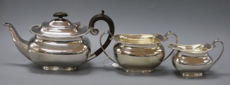 A three piece plated teaset