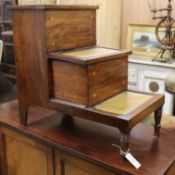 A 19th century mahogany step commode W.66cm