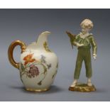 A Royal Worcester 'The Parakeet' and a jug tallest 17cm
