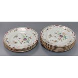 A set of twelve Chinese Qianlong period famille rose plates diameter 23cm