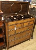 A 1920's oak dressing chest W.106cm