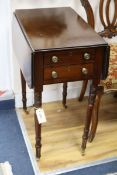 A Regency mahogany pembroke work table w.72cm