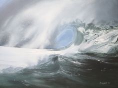 Peter Westcott, oil on canvas board, Wave study, signed and dated '96 90 x 121cmsigned and dated '96