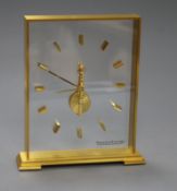 A Jaeger le Coultre, Geneve mantel clock with case and paperwork H.19.5