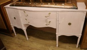 A painted serpentine sideboard W.175cm