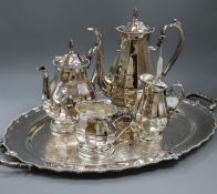 An International Silver Company sterling four piece tea and coffee service retailed by Webster &