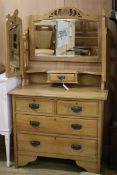 An Edwardioan satin walnut dressing chest W.91cm