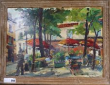 R. Vuillem, oil on card, Montmartre, signed and dated, '50 38 x 52cm