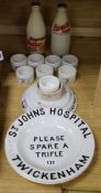 A small collection of advertising pots etc