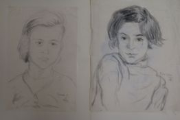 Eileen Alice Soper (1905-1990), eight pencil portraits of children, 1951-52, signed, titled and